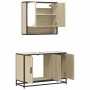 Set de muebles de baño 2 pzas madera contrachapada roble Sonoma de , Muebles de baño - Ref: Foro24-3300921, Precio: 157,14 €,...