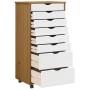 Cajonera con ruedas MOSS madera maciza pino marrón miel von , Schließfächer und Lagerschränke - Ref: Foro24-4015789, Preis: 1...