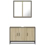 Set de muebles de baño 2 pzas madera contrachapada roble Sonoma by , Bathroom furniture - Ref: Foro24-3300891, Price: 161,54 ...