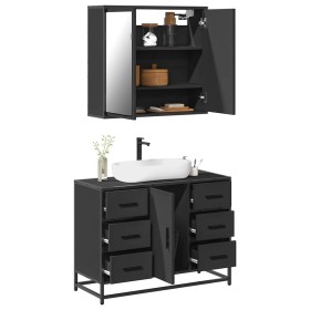 Juego de muebles de baño 2 pzas madera contrachapada negro von , Badezimmermöbel - Ref: Foro24-3300900, Preis: 199,00 €, Raba...