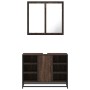 Set de muebles baño 2 pzas madera contrachapada marrón roble by , Bathroom furniture - Ref: Foro24-3300914, Price: 145,22 €, ...