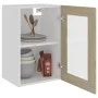 Hanging glass and wood cabinet, engineered oak, 40x31x60 cm. by vidaXL, Kitchen cabinets - Ref: Foro24-802508, Price: 43,89 €...