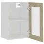 Hanging glass and wood cabinet, engineered oak, 40x31x60 cm. by vidaXL, Kitchen cabinets - Ref: Foro24-802508, Price: 43,89 €...