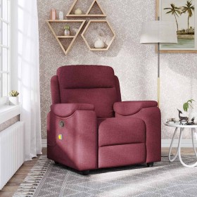Sillón de masaje reclinable de tela color vino tinto by , Armchairs - Ref: Foro24-4015693, Price: 204,21 €, Discount: %