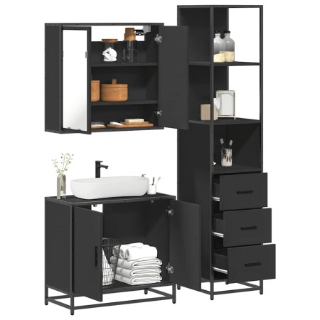 Juego de muebles de baño 3 pzas madera contrachapada negro von , Badezimmermöbel - Ref: Foro24-3301125, Preis: 253,77 €, Raba...