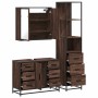 Set de muebles baño 3 pzas madera contrachapada roble marrón by , Bathroom furniture - Ref: Foro24-3301144, Price: 289,75 €, ...
