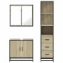 Set de muebles de baño 3 pzas madera contrachapada roble Sonoma by , Bathroom furniture - Ref: Foro24-3301131, Price: 270,91 ...