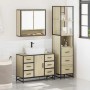 Set de muebles de baño 3 pzas madera contrachapada roble Sonoma by , Bathroom furniture - Ref: Foro24-3301171, Price: 301,51 ...
