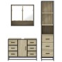 Set de muebles de baño 3 pzas madera contrachapada roble Sonoma by , Bathroom furniture - Ref: Foro24-3301171, Price: 301,51 ...