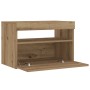 Mesilla de noche con luces LED roble artesanal 60x35x40 cm by , Nightstands - Ref: Foro24-3329176, Price: 52,27 €, Discount: %