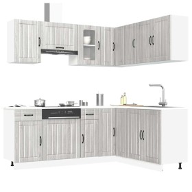 Mueble cocina Kalmar sonoma gris 11 pzas madera contrachapada by , Kitchen cabinets - Ref: Foro24-3314947, Price: 693,40 €, D...