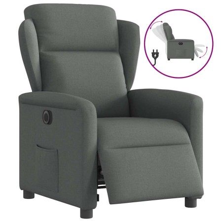 Sillón reclinable eléctrico de tela gris oscuro by , Armchairs - Ref: Foro24-3303115, Price: 246,37 €, Discount: %