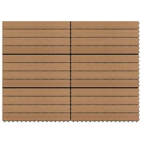 Porch tiles 6 units WPC brown 60x30 cm 1.08 m² by vidaXL, Floors and carpets - Ref: Foro24-149028, Price: 76,70 €, Discount: %