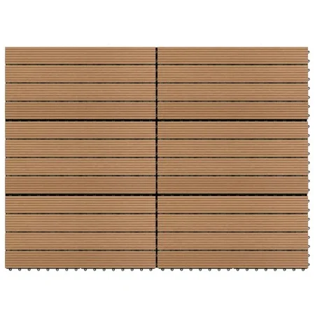 Porch tiles 6 units WPC brown 60x30 cm 1.08 m² by vidaXL, Floors and carpets - Ref: Foro24-149028, Price: 71,95 €, Discount: %