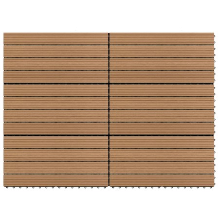 Verandafliese 6 Stück WPC braun 60x30 cm 1,08 m² von vidaXL, Böden und Teppiche - Ref: Foro24-149028, Preis: 67,25 €, Rabatt: %