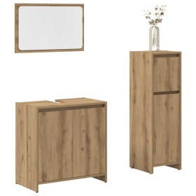 Juego de muebles baño 3 piezas madera ingeniería roble artisan de , Muebles de baño - Ref: Foro24-3328564, Precio: 122,45 €