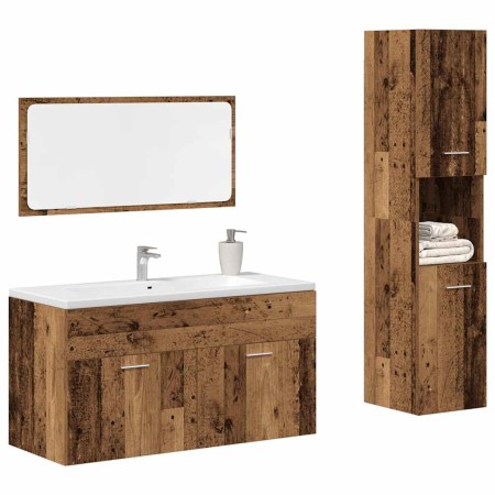 Juego de muebles de baño 3 piezas madera ingeniería envejecida von , Badezimmermöbel - Ref: Foro24-3328591, Preis: 159,65 €, ...