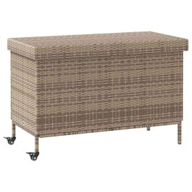 Caja almacenaje jardín ruedas ratán sintético gris 110x55x73cm von , Aufbewahrungsboxen für den Außenbereich - Ref: Foro24-41...