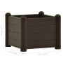 Gartenbett PP Mokka 43x43x35 cm von vidaXL, Töpfe und Pflanzgefäße - Ref: Foro24-313972, Preis: 52,39 €, Rabatt: %