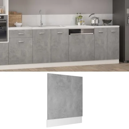 Betongraues Sperrholz-Geschirrspülerpaneel 59,5 x 3 x 67 cm von vidaXL, Küchenschränke - Ref: Foro24-802566, Preis: 31,25 €, ...