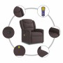 Sillón de masaje reclinable de tela marrón oscuro by , Armchairs - Ref: Foro24-4015611, Price: 207,33 €, Discount: %