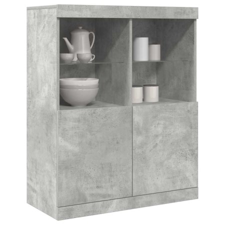 Aparador de madera contrachapada gris hormigón 81x37x100 cm von , Schließfächer und Lagerschränke - Ref: Foro24-3318620, Prei...