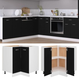 Holz-Eckbodenschrank schwarz 75,5x75,5x75,5x81,5 cm von vidaXL, Küchenschränke - Ref: Foro24-802490, Preis: 108,21 €, Rabatt: %