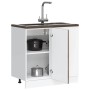 Mueble bajo para fregadero de madera ingeniería roble ahumado by , Kitchen cabinets - Ref: Foro24-854293, Price: 80,21 €, Dis...