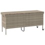 Baúl jardín con ruedas gris claro 160x55x75 cm ratán sintético by , Outdoor storage boxes - Ref: Foro24-4103835, Price: 150,1...