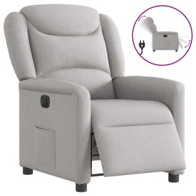 Sillón reclinable eléctrico de tela gris nube by , Armchairs - Ref: Foro24-3303183, Price: 249,50 €, Discount: %