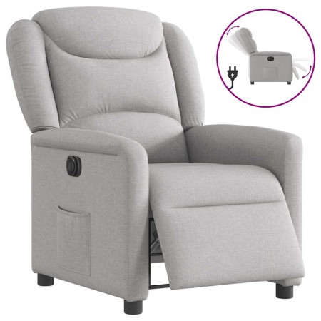 Sillón reclinable eléctrico de tela gris nube by , Armchairs - Ref: Foro24-3303183, Price: 249,50 €, Discount: %
