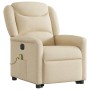 Sillón de masaje eléctrico reclinable elevable tela crema by , Armchairs - Ref: Foro24-3303232, Price: 323,53 €, Discount: %