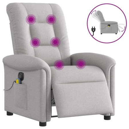 Sillón reclinable de masaje eléctrico tela gris nube by , Armchairs - Ref: Foro24-3303253, Price: 282,18 €, Discount: %