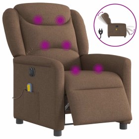 Sillón reclinable de masaje eléctrico tela marrón by , Armchairs - Ref: Foro24-3303188, Price: 256,87 €, Discount: %