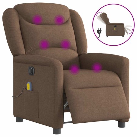 Sillón reclinable de masaje eléctrico tela marrón by , Armchairs - Ref: Foro24-3303188, Price: 256,87 €, Discount: %