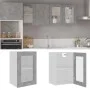 Betongrauer Hängeschrank aus Sperrholz und Glas, 40 x 31 x 60 cm von vidaXL, Küchenschränke - Ref: Foro24-802509, Preis: 39,2...