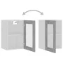 Betongrauer Hängeschrank aus Sperrholz und Glas, 40 x 31 x 60 cm von vidaXL, Küchenschränke - Ref: Foro24-802509, Preis: 39,2...