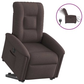 Sillón eléctrico reclinable elevable de tela marrón oscuro by , Armchairs - Ref: Foro24-3303279, Price: 319,82 €, Discount: %