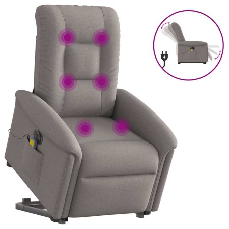 Sillón de masaje eléctrico reclinable elevable tela taupé by , Armchairs - Ref: Foro24-3303291, Price: 326,07 €, Discount: %