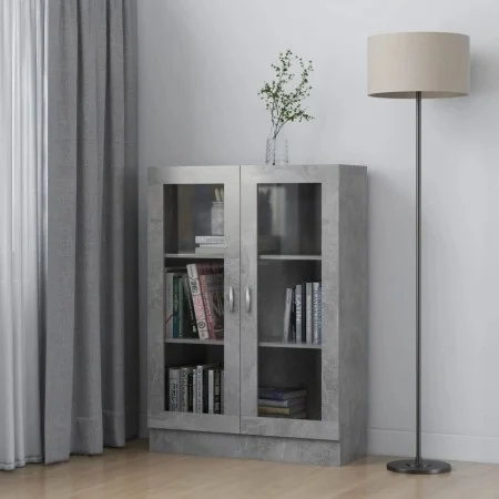 Vitrine aus grauem Sperrholz 82,5x30,5x115 cm von vidaXL, Bücherregale und Regale - Ref: Foro24-802754, Preis: 90,23 €, Rabat...