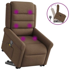 Silla de masaje reclinable de pie de tela marrón de , Sillones - Ref: Foro24-3303328, Precio: 265,53 €, Descuento: %