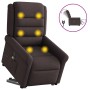 Sillón masaje eléctrico reclinable elevable tela marrón oscuro de , Sillones - Ref: Foro24-3303349, Precio: 338,35 €