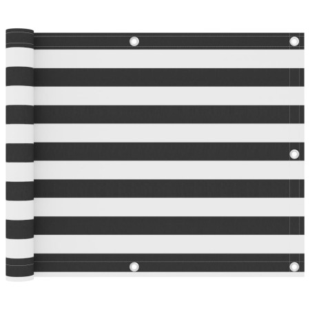 Toldo para balcón tela oxford gris antracita y blanco 75x400 cm