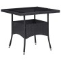 Garten-Esstisch aus synthetischem Rattan und schwarzem Glas von vidaXL, Gartentische - Ref: Foro24-46177, Preis: 129,95 €, Ra...