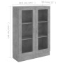 Vitrine aus grauem Sperrholz 82,5x30,5x115 cm von vidaXL, Bücherregale und Regale - Ref: Foro24-802754, Preis: 89,94 €, Rabat...