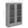 Vitrine aus grauem Sperrholz 82,5x30,5x115 cm von vidaXL, Bücherregale und Regale - Ref: Foro24-802754, Preis: 90,23 €, Rabat...