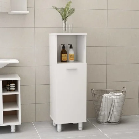 Badezimmerschrank aus glänzend weißem Sperrholz, 30 x 30 x 95 cm von vidaXL, Badezimmermöbel - Ref: Foro24-802621, Preis: 54,...