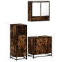 Set de muebles baño 3 pzas madera contrachapada roble ahumado de , Muebles de baño - Ref: Foro24-3300977, Precio: 199,76 €