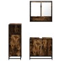 Set de muebles baño 3 pzas madera contrachapada roble ahumado by , Bathroom furniture - Ref: Foro24-3300977, Price: 199,93 €,...