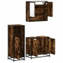 Set de muebles baño 3 pzas madera contrachapada roble ahumado by , Bathroom furniture - Ref: Foro24-3300977, Price: 199,93 €,...